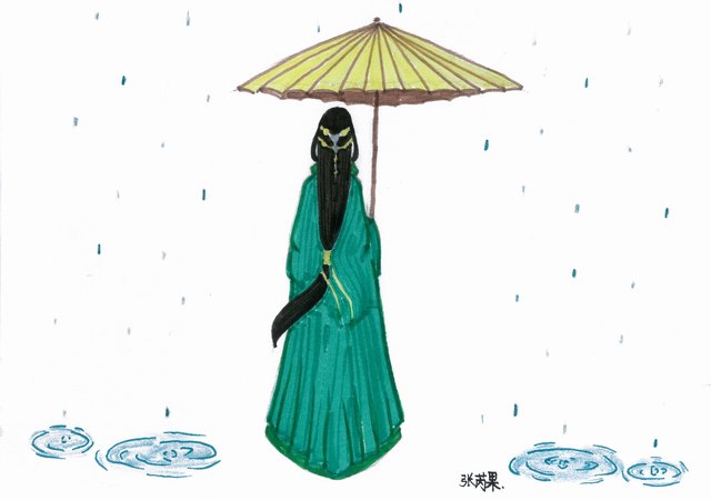 雨中行.张芮果.13岁.jpg